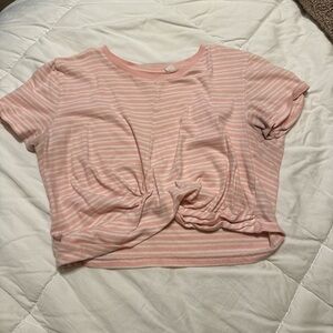 Target Pink and White Striped Crop Top